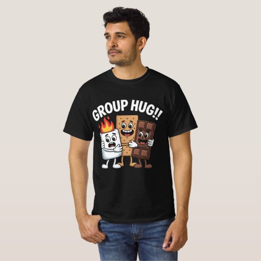 Campfire S’mores Vibes Funny Group Hug Camping Tee T-shirt (Voorkant volledig)