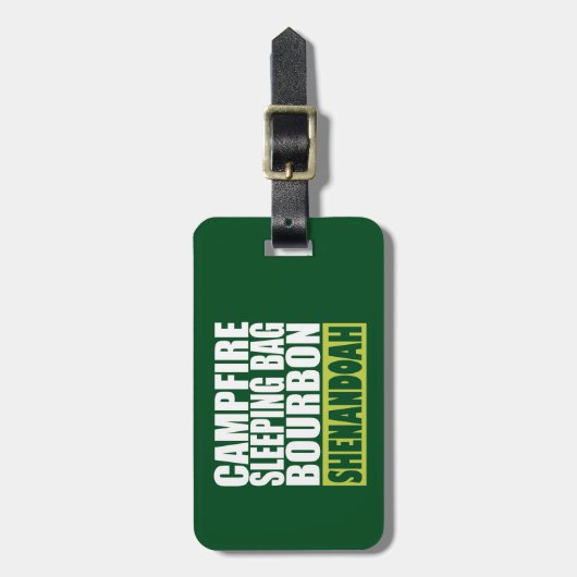 Campfire Sleeping Bag Bourbon Shenandoah Bagagelabel (Voorkant verticaal)