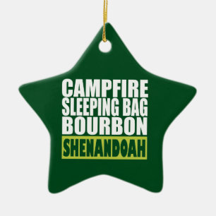 Campfire Sleeping Bag Bourbon Shenandoah Keramisch Ornament