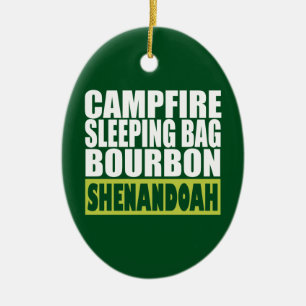Campfire Sleeping Bag Bourbon Shenandoah Keramisch Ornament