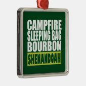 Campfire Sleeping Bag Bourbon Shenandoah Metalen Ornament (Rechts)
