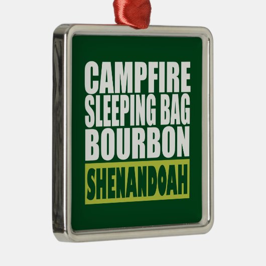 Campfire Sleeping Bag Bourbon Shenandoah Metalen Ornament (Rechts)