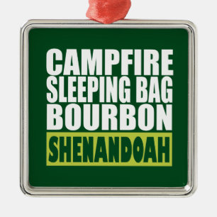 Campfire Sleeping Bag Bourbon Shenandoah Metalen Ornament