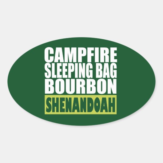 Campfire Sleeping Bag Bourbon Shenandoah Ovale Sticker (Voorkant)