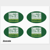 Campfire Sleeping Bag Bourbon Shenandoah Ovale Sticker (Vel)