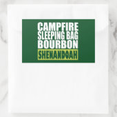 Campfire Sleeping Bag Bourbon Shenandoah Rechthoekige Sticker (Tas)