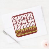 Campfire Sleeping Bag Bourbon Shenandoah Vierkante Sticker (Envelop)