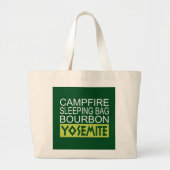 Campfire Sleeping Bag Bourbon Yosemite Grote Tote Bag (Voorkant)