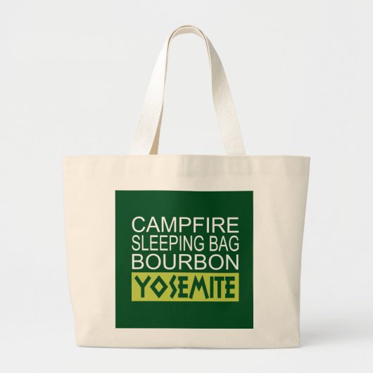 Campfire Sleeping Bag Bourbon Yosemite Grote Tote Bag (Voorkant)