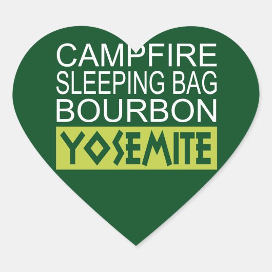 Campfire Sleeping Bag Bourbon Yosemite Hart Sticker (Voorkant)