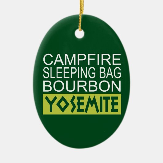 Campfire Sleeping Bag Bourbon Yosemite Keramisch Ornament (Voorkant)