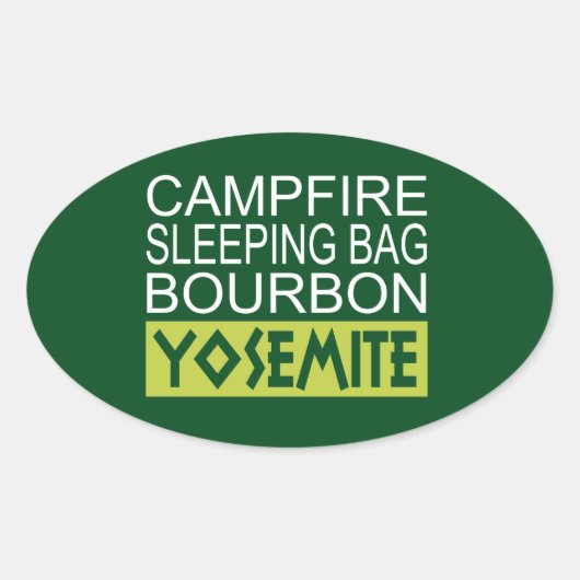 Campfire Sleeping Bag Bourbon Yosemite Ovale Sticker (Voorkant)