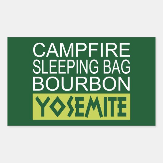Campfire Sleeping Bag Bourbon Yosemite Rechthoekige Sticker (Voorkant)