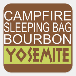 Campfire Sleeping Bag Bourbon Yosemite Vierkante Sticker