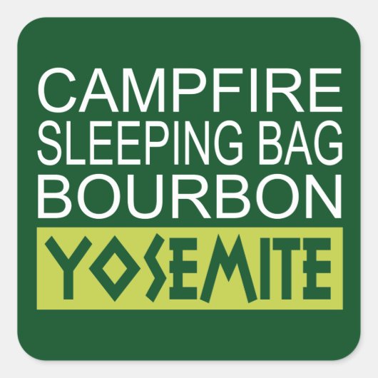 Campfire Sleeping Bag Bourbon Yosemite Vierkante Sticker (Voorkant)