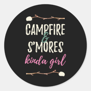 Campfire S'Mores Kinda Camper Eten Ronde Sticker