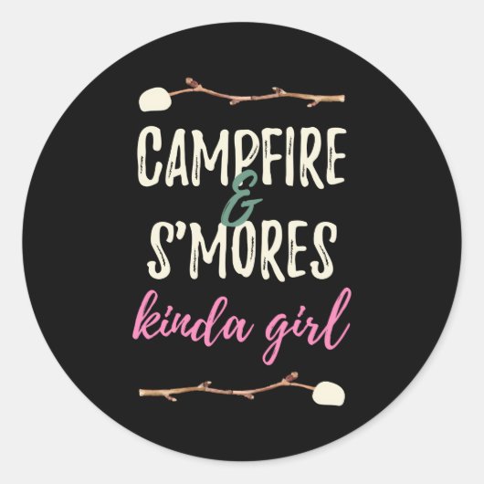 Campfire S'Mores Kinda Camper Eten Ronde Sticker (Voorkant)