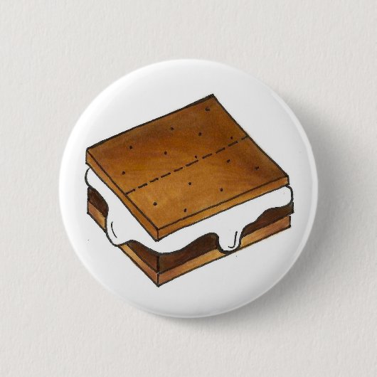 Campfire S'mores Marshmallow Camp Smores Foodie Ronde Button 5,7 Cm (Voorkant)