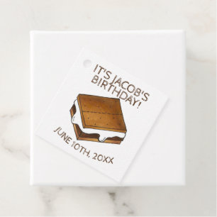 Campfire S'mores Marshmallow Smores Birthday Party Bedankjes Labels