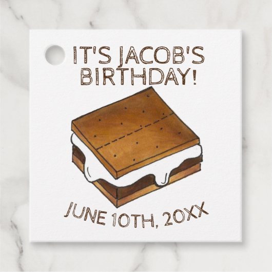 Campfire S'mores Marshmallow Smores Birthday Party Bedankjes Labels (Voorkant)