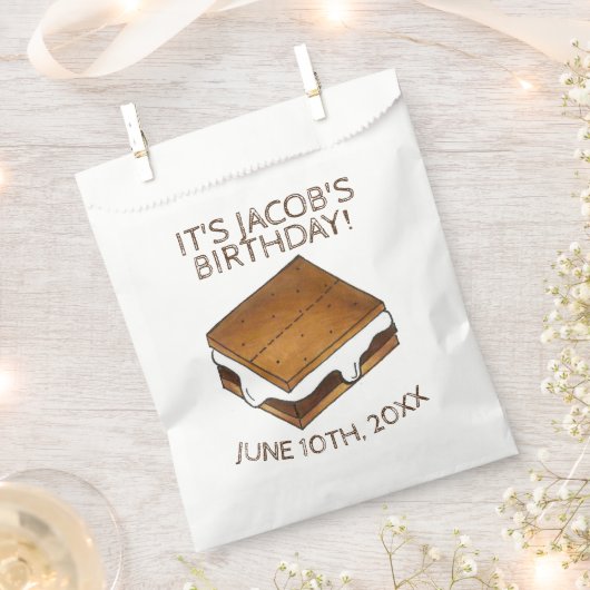 Campfire S'mores Marshmallow Smores Birthday Party Bedankzakje (Geknipt)