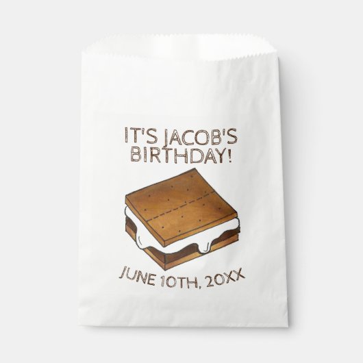 Campfire S'mores Marshmallow Smores Birthday Party Bedankzakje (Voorkant)