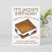 Campfire S'mores Marshmallow Smores Birthday Party Kaart (Staand voorkant)