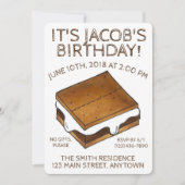 Campfire S'mores Marshmallow Smores Birthday Party Kaart (Voorkant)