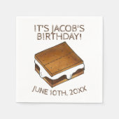Campfire S'mores Marshmallow Smores Birthday Party Servet (Voorkant)