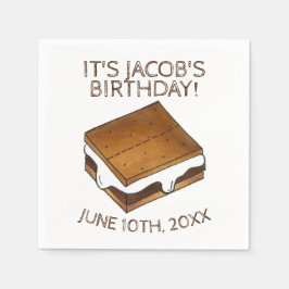 Campfire S'mores Marshmallow Smores Birthday Party Servet