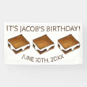 Campfire S'mores Marshmallow Smores Birthday Party Spandoek