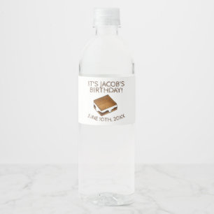 Campfire S'mores Marshmallow Smores Birthday Party Waterfles Etiket