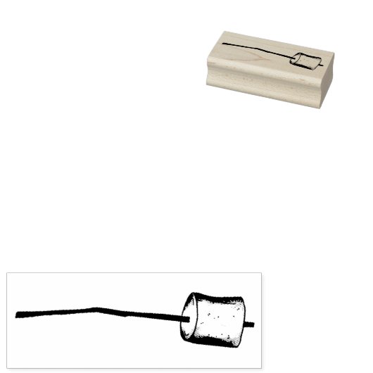 Campfire Smores Roasted Marshmallow op Stick Camp Rubberstempel (Gestempeld)