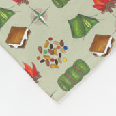 Campfire S'mores Tent Compass Summer Camp Trailmix Fleece Deken (Hoek)