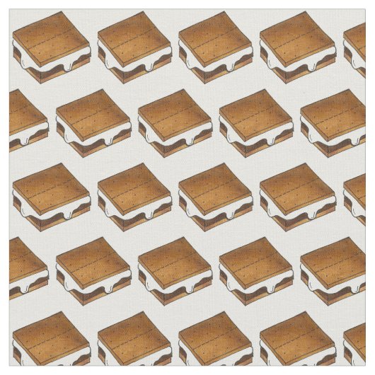Campfire Smores Toasted Marshmallow S'mores Fabric Stof (Close Up)