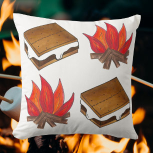 Campfire Smores Toasted Marshmallow S'mores Kussen