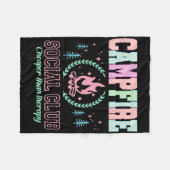 Campfire Social Club Grappige Kampeerliefhebber Fleece Deken (Voorkant (Horizontaal))