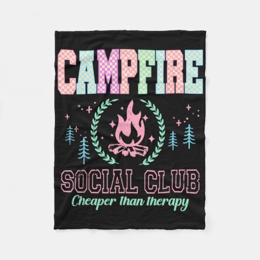 Campfire Social Club Grappige Kampeerliefhebber Fleece Deken (Voorkant)