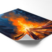 Campfire Watercolor Forest Painting Art Poster (Hoek)