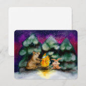 Campfire Winter Forest Animals Note Cards Notitiekaartje (Voorkant / Achterkant)