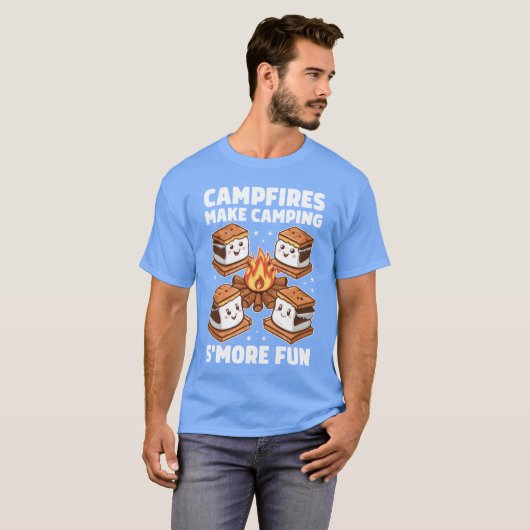 Campfires Make Camping Smore Fun Nature Camp Fire  T-shirt (Voorkant volledig)
