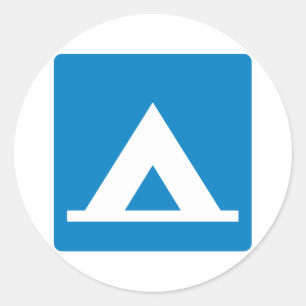 Campground Highway Sign Ronde Sticker