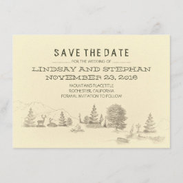 Campground Illustration Camping SAVE THE DATE kaar