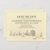 Campground Illustration Camping SAVE THE DATE kaar (Voorkant / Achterkant)
