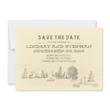 Campground Illustration Camping SAVE THE DATE kaar