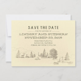 Campground Illustration Camping SAVE THE DATE kaar