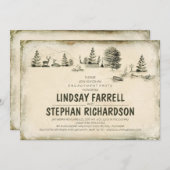 Campground Illustration Camping verlovingsfeest Kaart (Voorkant / Achterkant)