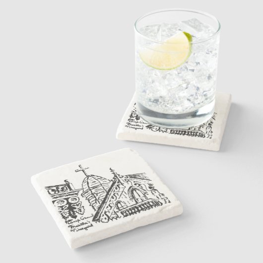 Campground Motif by Babbie - Martha's Vineyard Stenen Onderzetter (Zijkant)