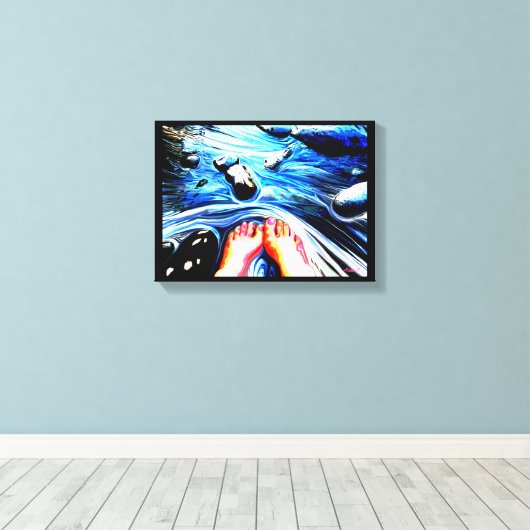 Campground no.1, Red Mountain Canvas Afdruk (Insitu (Houten vloer))