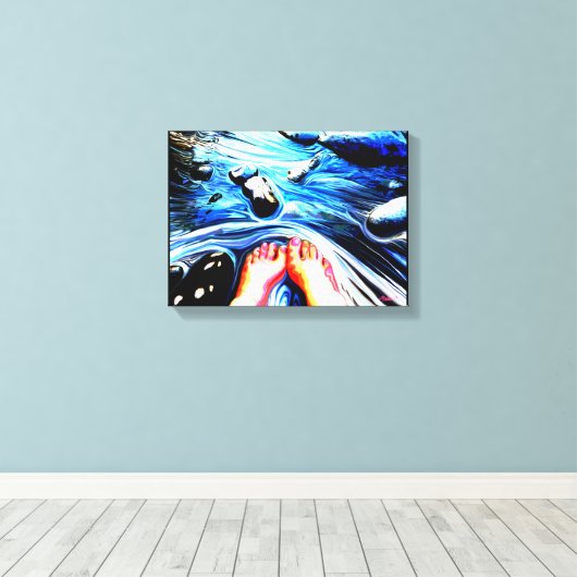 Campground no.1, Red Mountain Canvas Afdruk (Insitu (Houten vloer))